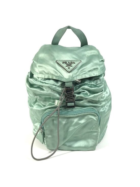 Prada Handbags - Prada Backpack Satin Green